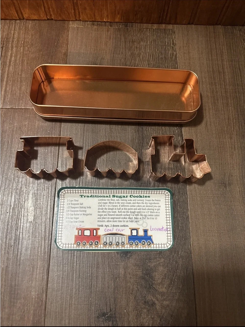 Copper Train Cookie Cutter Set with Tin